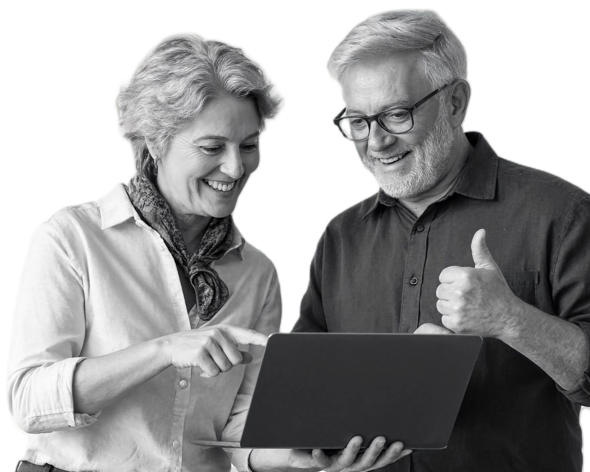 Duo travaillant ensemble sur ordinateur