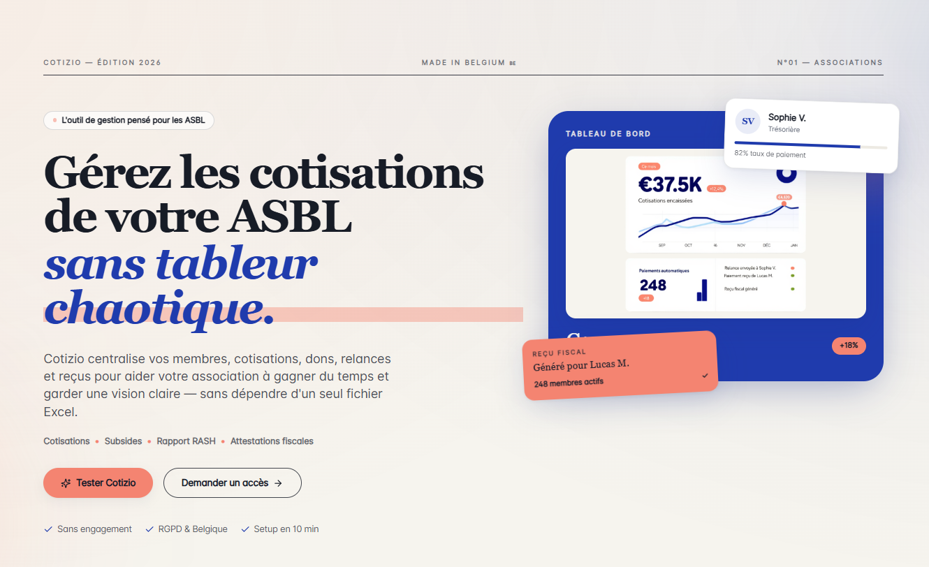 Aperçu de l'interface Cotizio